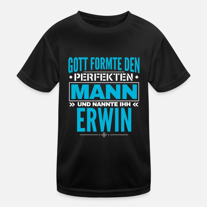 Erwin Name Design Kinder Funktions-T-Shirt