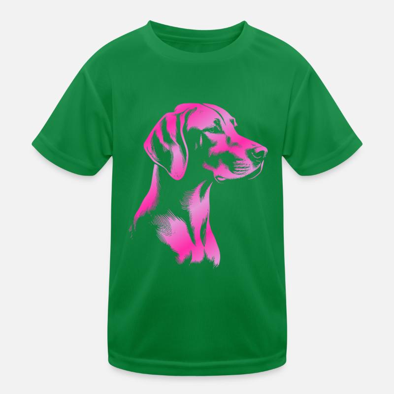 Magyar Vizsla drawing head pink Kids Functional T-Shirt