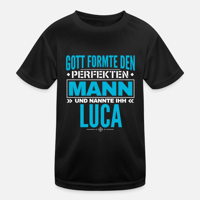 Luca Name Design Kinder Funktions-T-Shirt