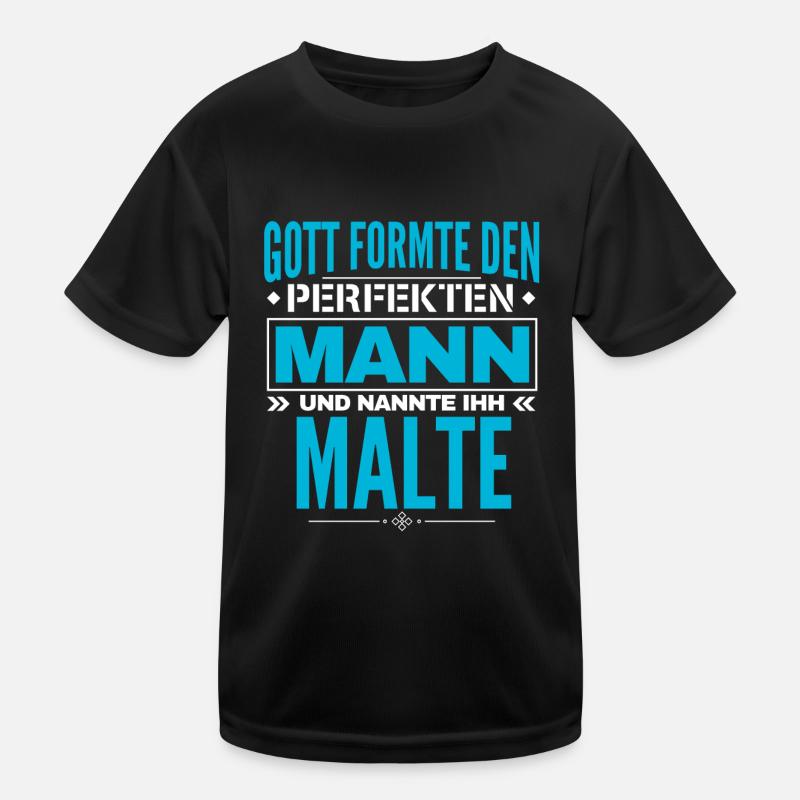 Malte Name Design Kinder Funktions-T-Shirt