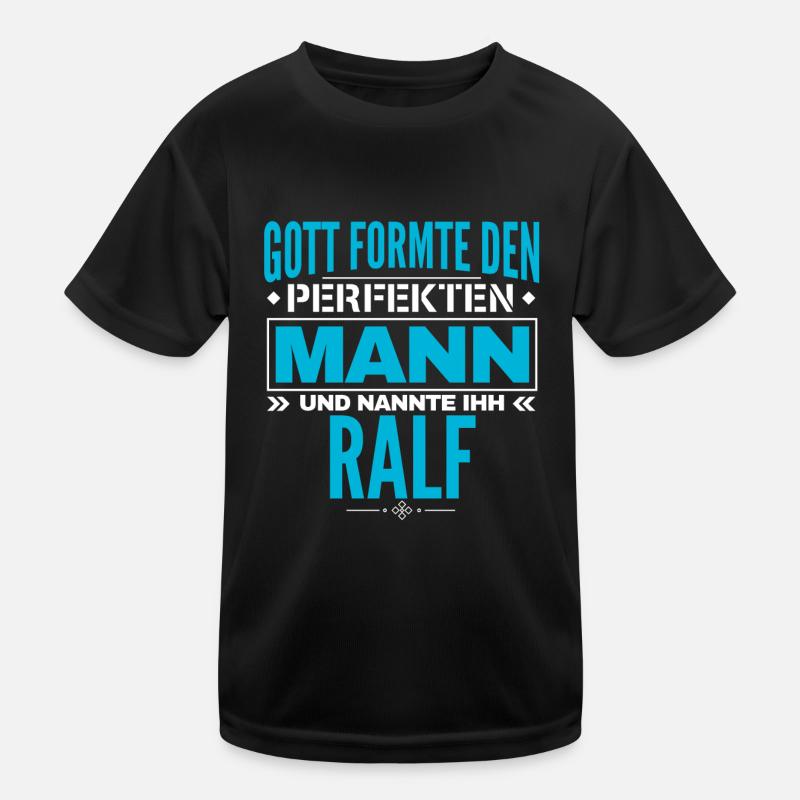 Ralf Name Design - Kinder Funktions-T-Shirt - Schwarz
