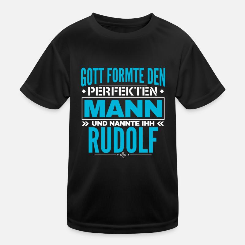 Rudolf Name Design Kinder Funktions-T-Shirt