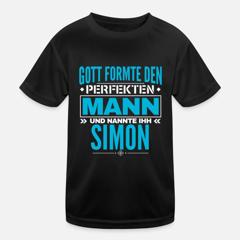 Simon Name Design Kinder Funktions-T-Shirt