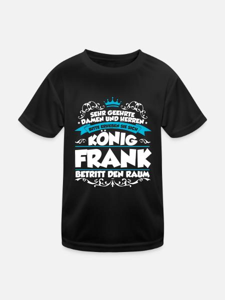 Frank Name Design - Kinder Funktions-T-Shirt - Schwarz - Vorne