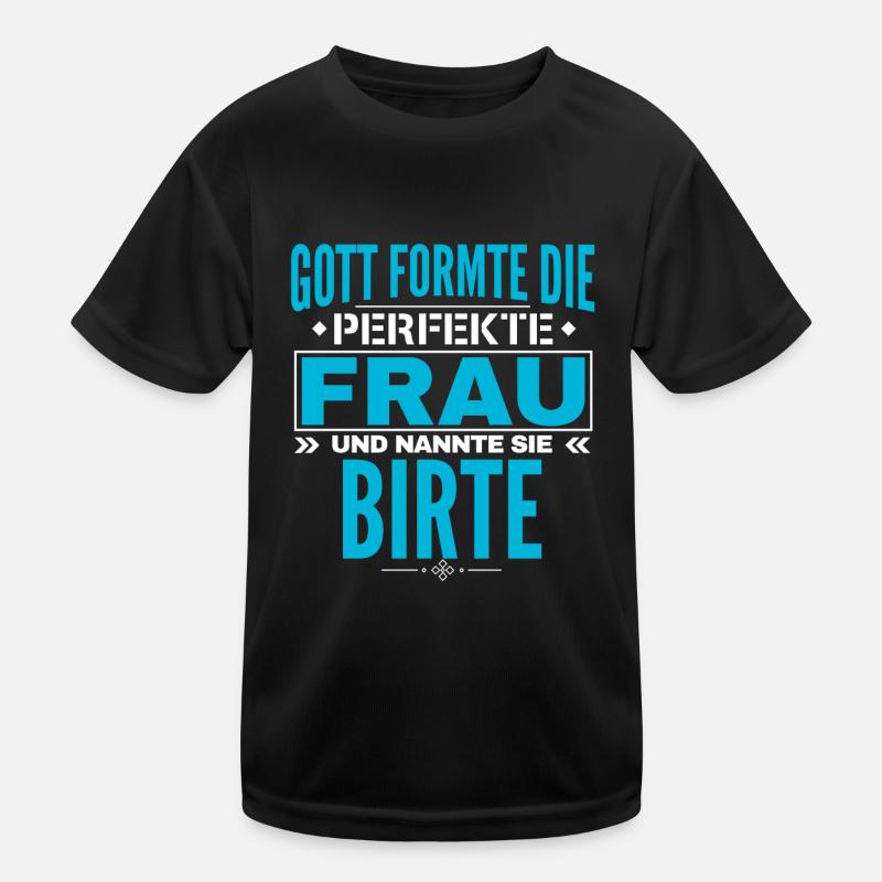 Birte Name Design - Kinder Funktions-T-Shirt - Schwarz