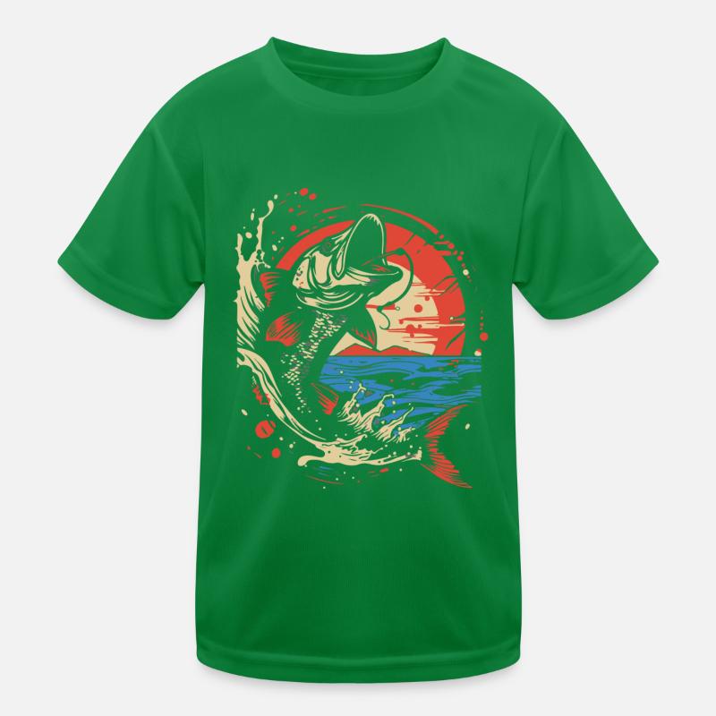 Pêche Pêche Excursion Poisson Lac Canne à pêche pêcheur T-shirt sport Enfant