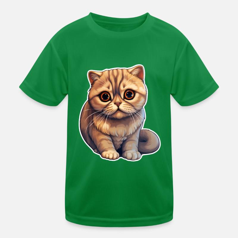 Scottish Fold Katze Kinder Funktions-T-Shirt
