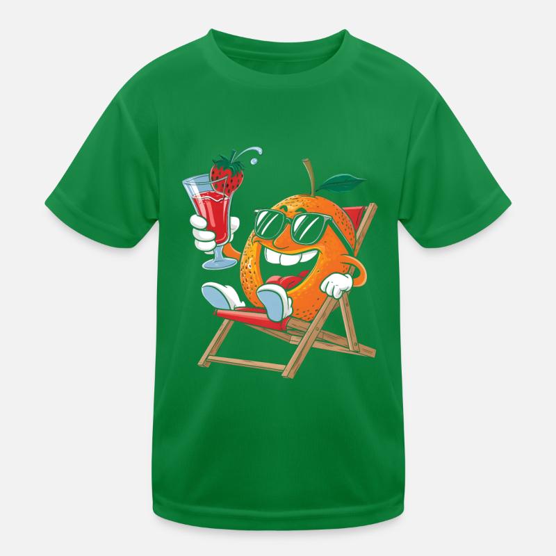 Orange Kinder Funktions-T-Shirt