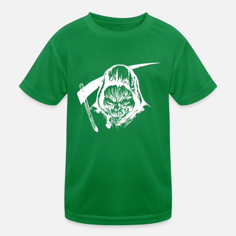 Creepy Grim Reaper - Crâne d’Halloween T-shirt sport Enfant