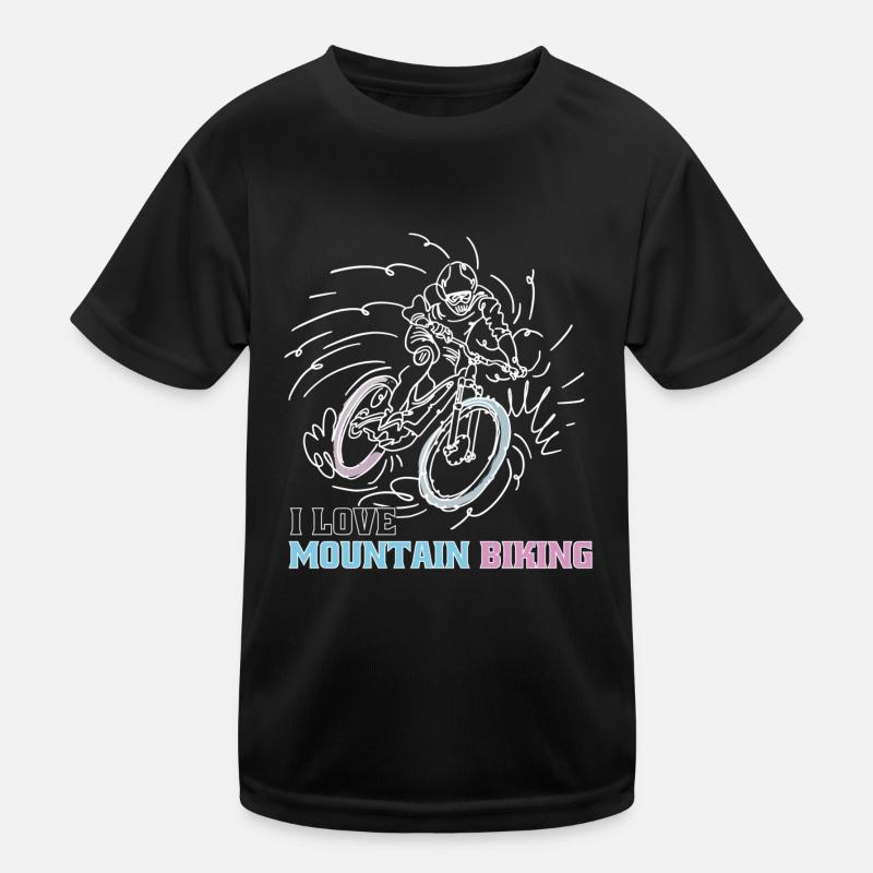 Ich liebe Mountain Biking Kinder Funktions-T-Shirt