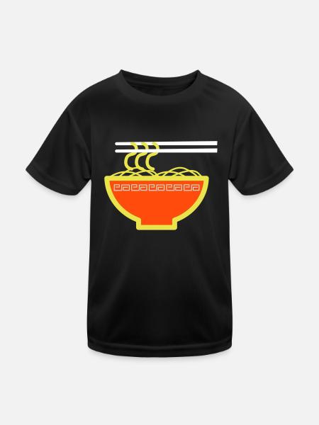 Nudel - Kinder Funktions-T-Shirt - Schwarz - Vorne