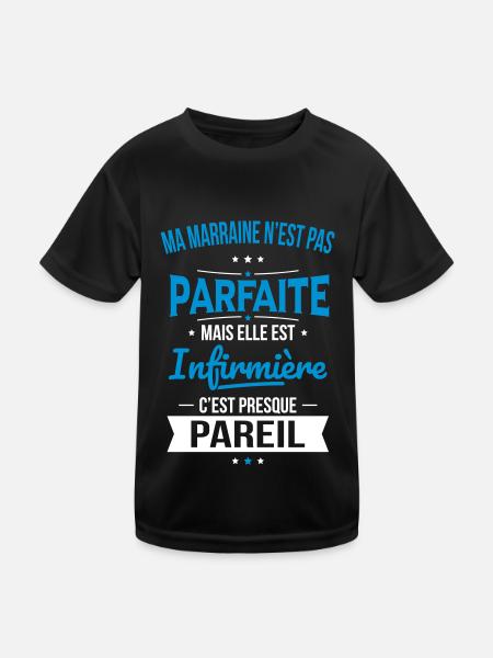 Ma marraine n'est pas parfaite - Infirmière - T-shirt sport Enfant - noir - Devant
