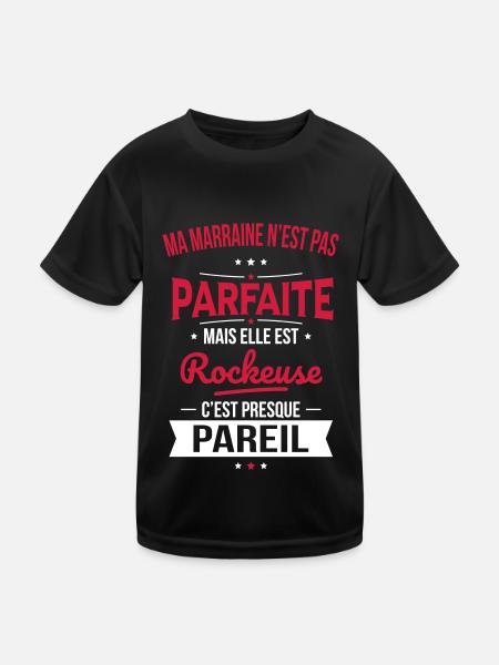 Ma marraine n'est pas parfaite - Rockeuse - T-shirt sport Enfant - noir - Devant