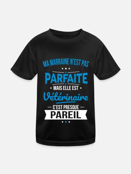 Ma marraine n'est pas parfaite - Vétérinaire - T-shirt sport Enfant - noir - Devant