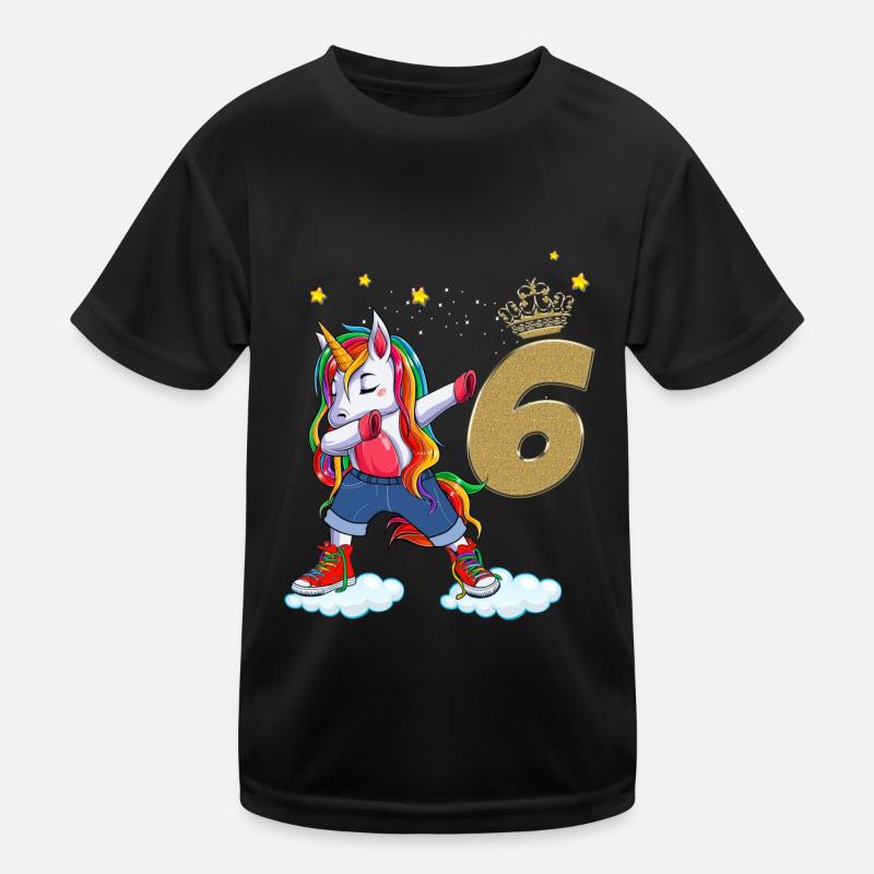 Einhorn Mädchen Geburtstag 6 Jahre Kinder Funktions-T-Shirt