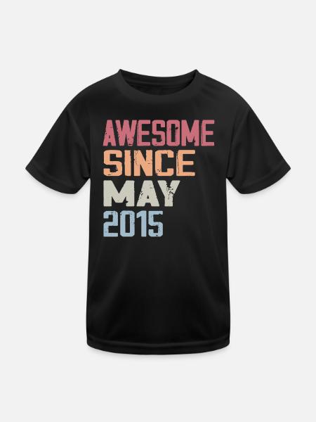 May 2015 Anniversary 2015 Retro 2015 May Vintage - Kids Functional T-Shirt - black - Front