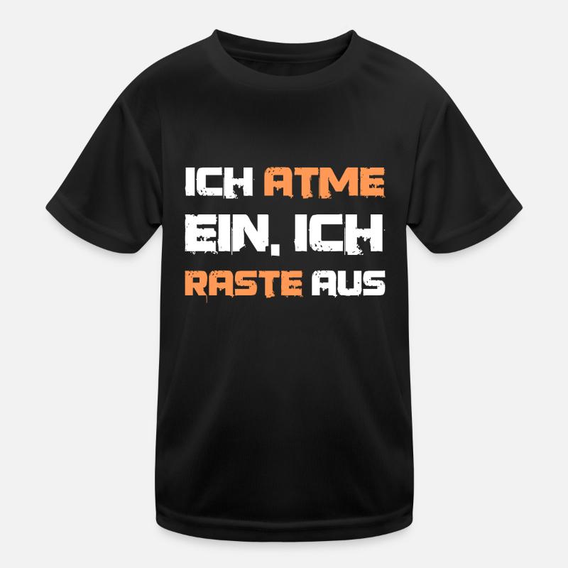 Lustiger Spruch Ich atme ein Kinder Funktions-T-Shirt