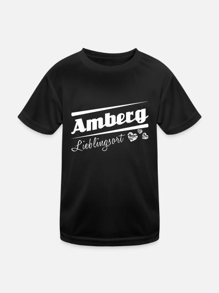Amberg - Lieblingsort mit Stadtnamen - Kinder Funktions-T-Shirt - Schwarz - Vorne