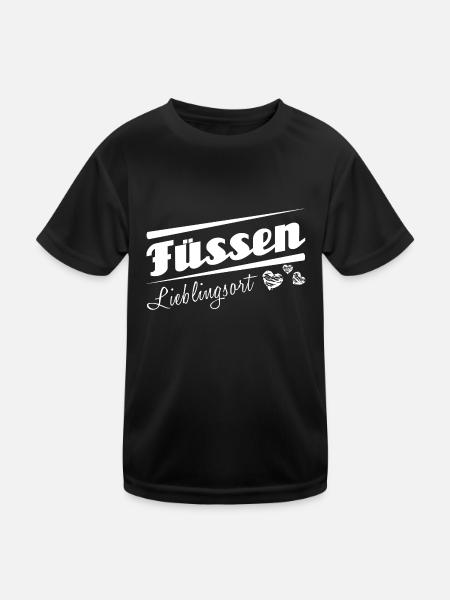 Füssen - Lieblingsort mit Stadtnamen - Kinder Funktions-T-Shirt - Schwarz - Vorne