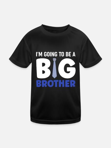 Big Brother Design - Kinder Funktions-T-Shirt - Schwarz - Vorne