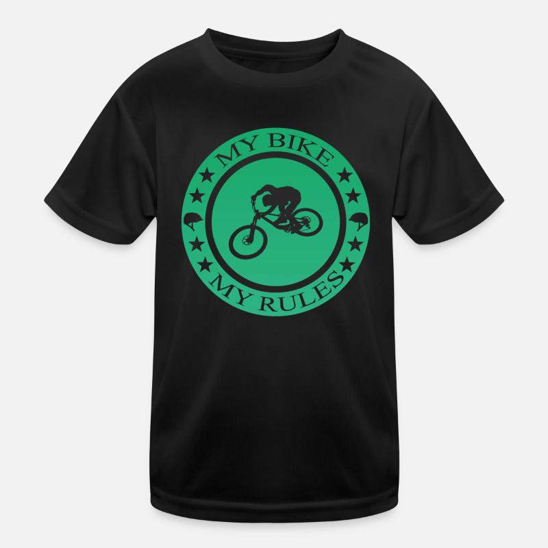 Fahrrad BMX Downhill Biken Geschenk - Kinder Funktions-T-Shirt - Schwarz