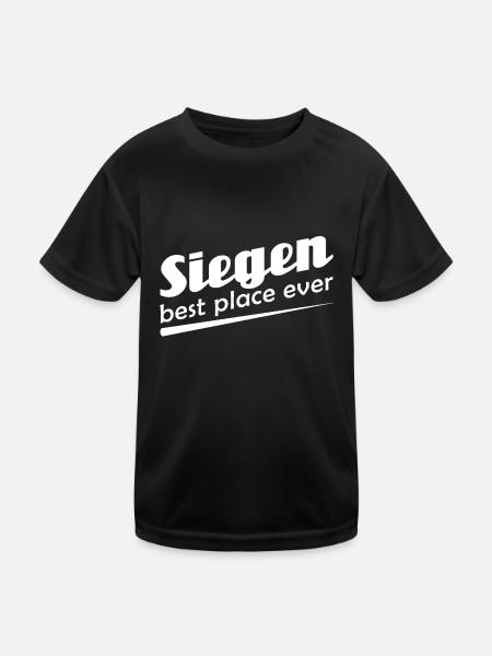 Siegen - Stadt best place ever - Kinder Funktions-T-Shirt - Schwarz - Vorne