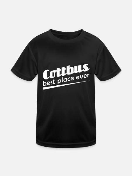 Cottbus - Stadt best place ever - Kinder Funktions-T-Shirt - Schwarz - Vorne
