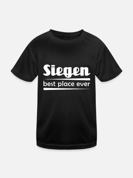 Siegen - Stadt best place ever - Kinder Funktions-T-Shirt - Schwarz - Vorne