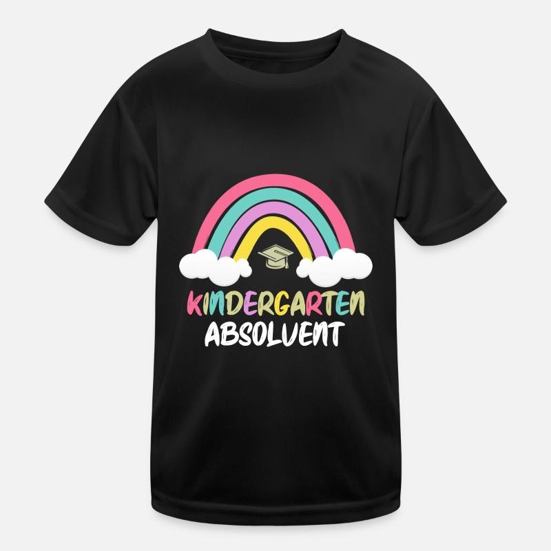 Kindergartenabsolvent Regenbogen 2023 - Kinder Funktions-T-Shirt - Schwarz