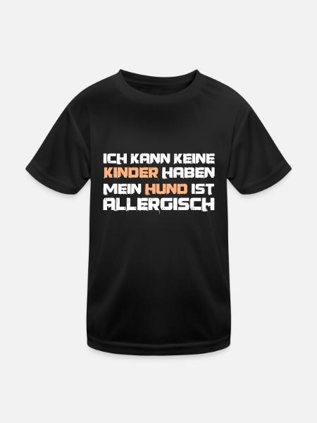 Hunde Hundehalter lustiger Spruch keine Kinder - Kinder Funktions-T-Shirt - Schwarz - Vorne