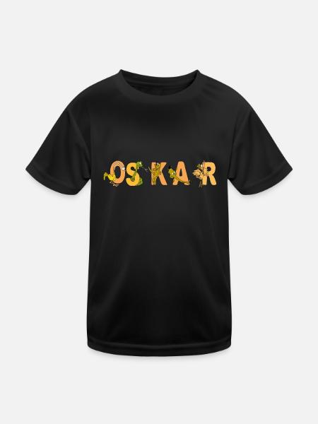 Oskar - Kinder Funktions-T-Shirt - Schwarz - Vorne