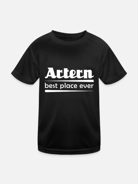 Artern - Stadt best place ever - Kinder Funktions-T-Shirt - Schwarz - Vorne