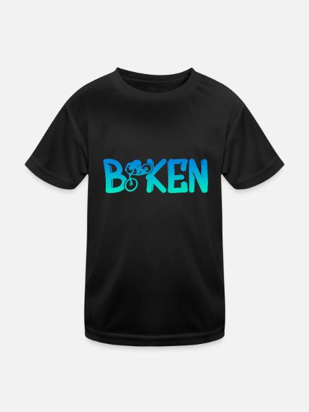Fahrrad Bike Biker - Kinder Funktions-T-Shirt - Schwarz - Vorne