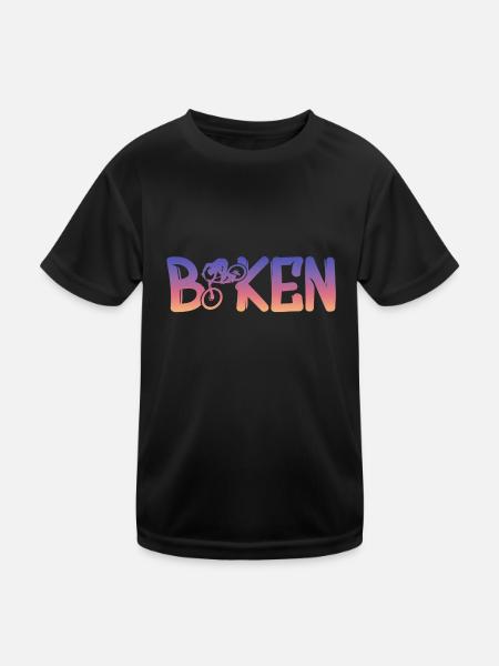 Biken - Kinder Funktions-T-Shirt - Schwarz - Vorne
