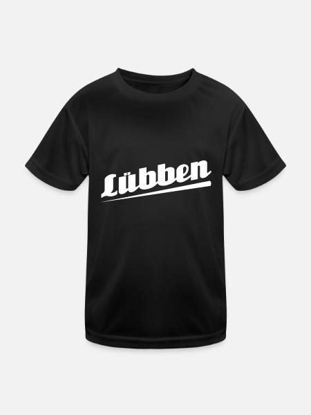 Lübben - Textdesign mit Stadtnamen - Kinder Funktions-T-Shirt - Schwarz
