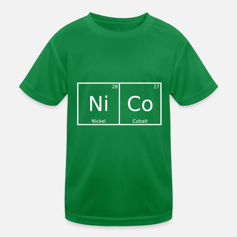 Nico Name First Name Chemistry Periodic Table Elements Kids Functional T-Shirt