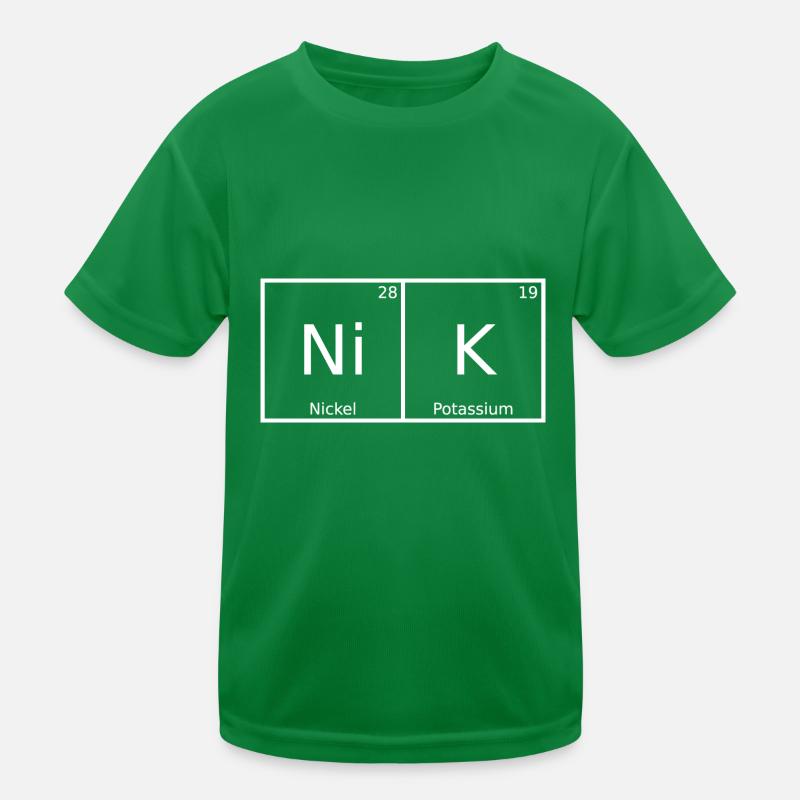 Nik Nom Prénom Chimie Tableau périodique Éléments T-shirt sport Enfant