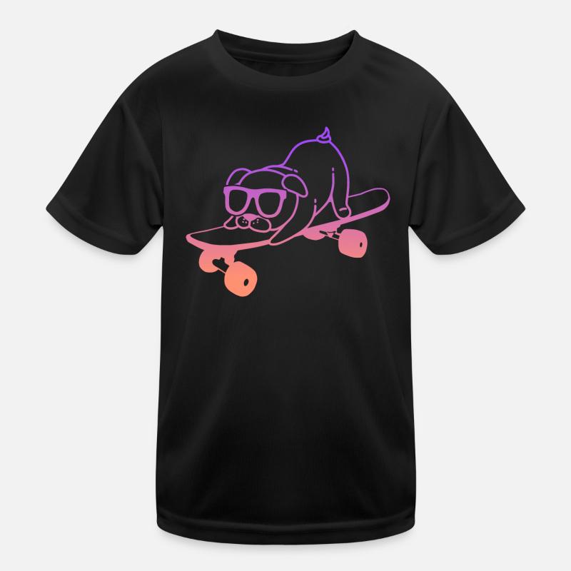Skateboarding Dog Skateboard Tricks Skater Kids Functional T-Shirt