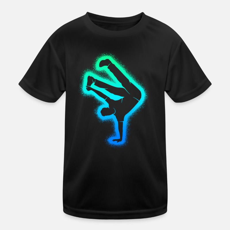 Breakdance Tanzen Breakdancer Jungen Breakdancer - Kinder Funktions-T-Shirt - Schwarz