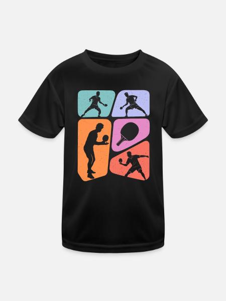 Joueurs de tennis de table garçons Tennis de table enfants - T-shirt sport Enfant - noir - Devant