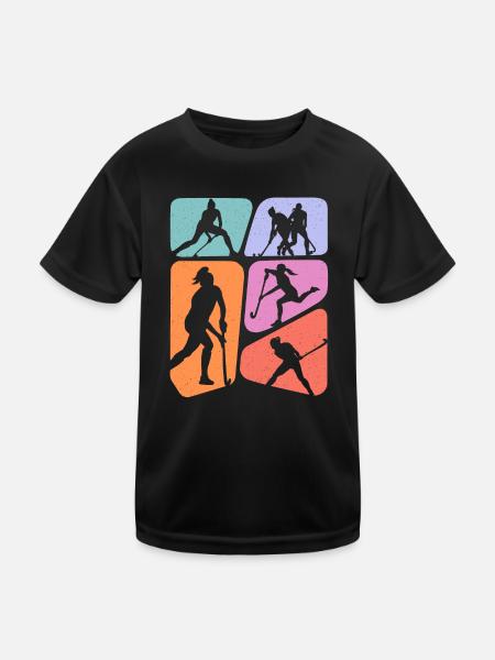 Hockeyeuse Femmes Filles Hockey sur gazon - T-shirt sport Enfant - noir - Devant