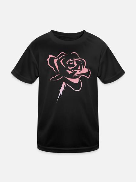 Flower, rose - Kids Functional T-Shirt - black