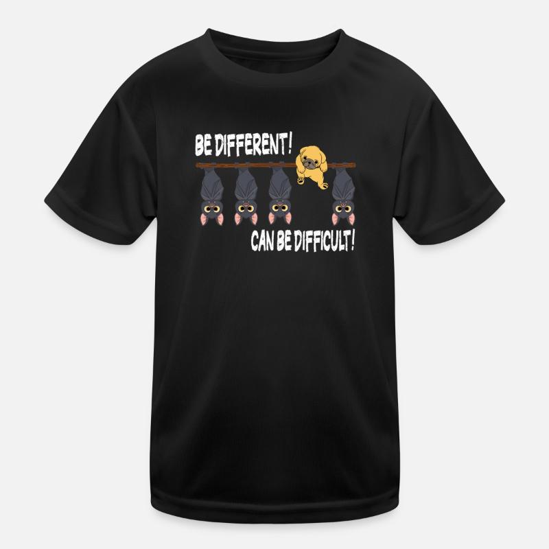 Cute dog bats Be different Be different Kids Functional T-Shirt