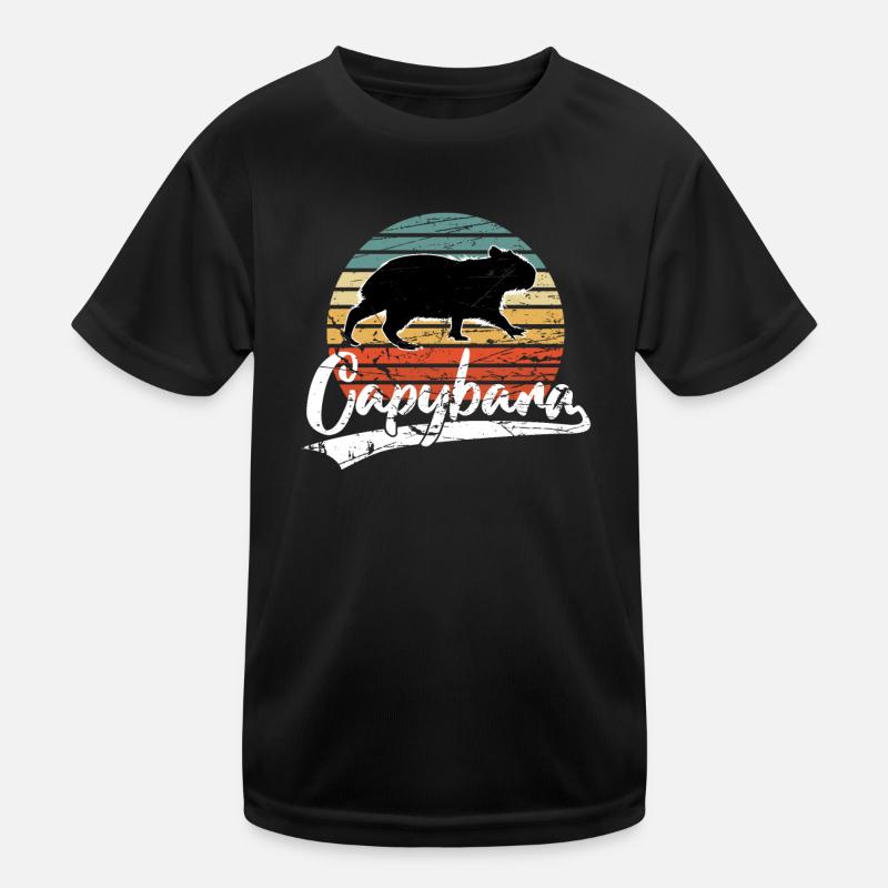 Capybara Capibara Nagetier Wasserschwein Retro Kinder Funktions-T-Shirt