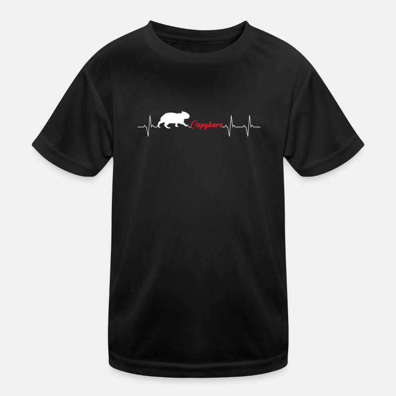 Capybara Herzschlag Capi EKG Capibara Puls Kinder Funktions-T-Shirt