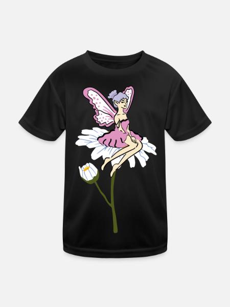 Sonnenblumen Fee - Kinder Funktions-T-Shirt - Schwarz