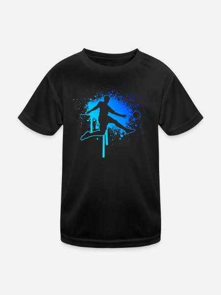 Fussball Fussballer Damen Fussballspieler Herren - Kinder Funktions-T-Shirt - Schwarz - Vorne