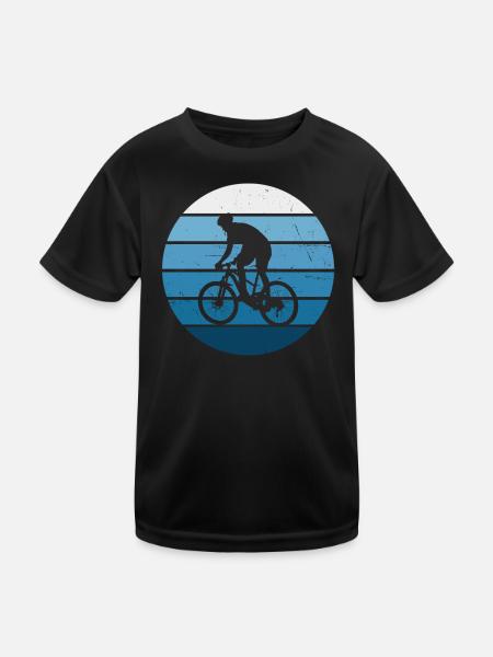 MTB Mountainbike Radfahren Radfahrer Mountainbiker - Kinder Funktions-T-Shirt - Schwarz - Vorne