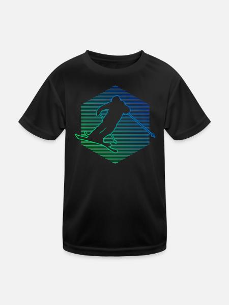 Women's Slopestyle Men's Ski Freestyle Freestyle Sk - Kids Functional T-Shirt - black - Front
