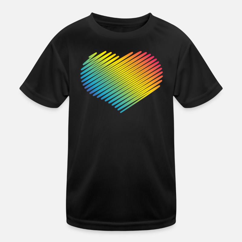 Rainbow Heart (Love / Scribble) Kids Functional T-Shirt